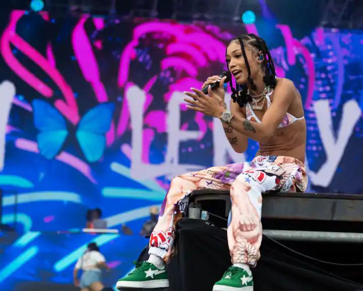 Coi Leray performing at Rolling Loud Miami 2021